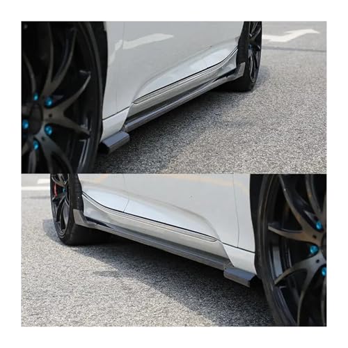 4ピースサイドスカート ホンダアコード10th 2018-2022 車底延長リップセット ボディロッカーパネル マットブラック カーボンファイバースタイル(Glossy Black)