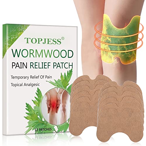 Pain Relief Patches, 12 Count Knee Pain Relief Warming Herbal Pain Patches - 24 Hour Pain Relief for Knee, Back, Neck, Shoulder Pain and Muscle Soreness