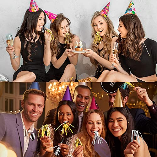 24 Pieces Noise Makers For Adults Kids Party Horns Gold Silver Glitter Metallic Fringed Party Blowers Noisemakers Squawkers For Birthday Christmas Sporting Events New Years Eve Party Supplies 2023 #TOP6
