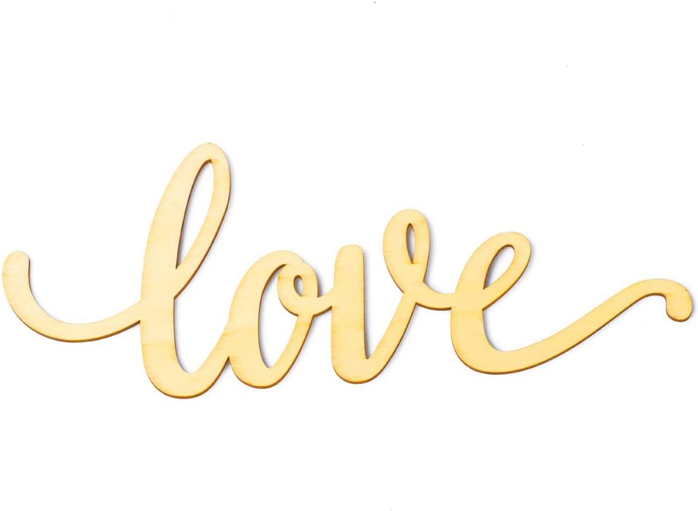 ZOOYOO Love Wood Sign DIY Cutout Wooden Letter Sign for