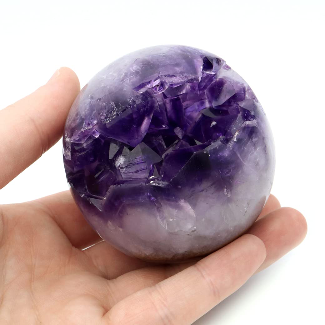 Amazon.co.jp: [GOLD STONE] アメジスト 笑口 丸玉 直径72mm 460g 台座  