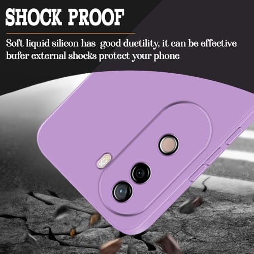 Image of Back Cover for Vivo V40e 5G / iQOO Z9s 5G | Full Camera Protection | Premium Liquid Silicon Case | Flexible Bumper Case for Vivo V40e 5G / iQOO Z9s 5G (Purple)