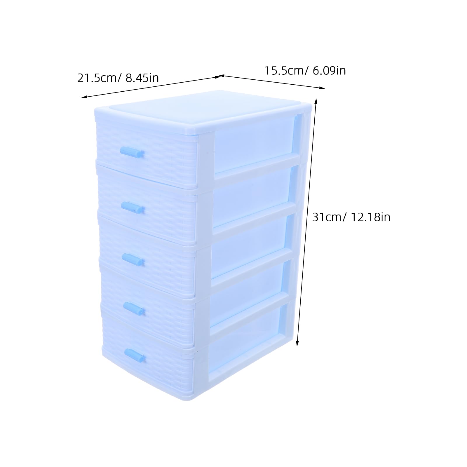FOMIYES Mobiletto Portaoggetti Multi-cassetto in Plastica Trasparente a 5 Livelli, Piccolo Organizer da Scrivania per Cosmetici, Gioielli e Minuterie, Cassettiera Artigianale Compatta