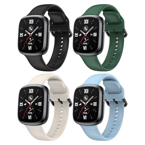 Bands for Honor Watch 4, Silicone Watch Band for Men for Women (A (Pack of 4))