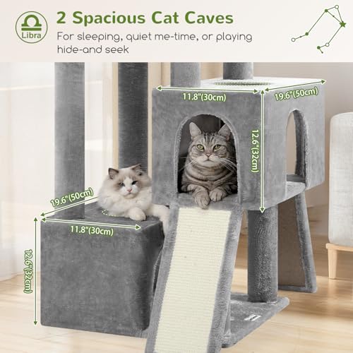 Image of Globlazer Heavy Duty Cat Tree 78 inch Sturdy Cat Tower for 20lbs Large Adult Cats, Symmetrical Aesthetic Big Cat Tree with Extra Large Platform, 2 Scratching Boards, Z78, Light Grey