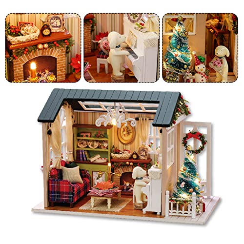 Brinquedo de Casa de Madeira Durável, Brinquedos de Casa Faça você Mesmo, Brinquedos de Led para Cas