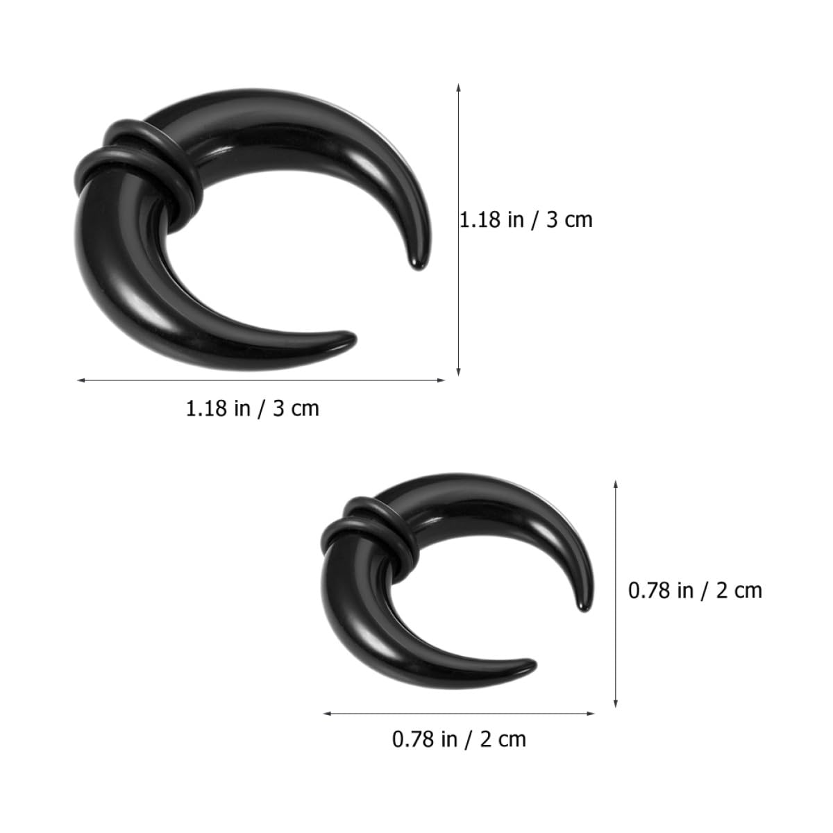 Lurrose Anillos para Tabique Nasal y Dilatadores de Oreja Acrílicos, Kit 12 Piezas 2mm y 3mm, Colores, Transparente, y Morado, Joyería para Piercing Corporal Mujer y Hombre, Uso — view 2