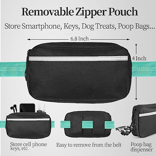 image for iYoShop Hands Free Dog Leash with Zipper Pouch, Dual Padded Handles an