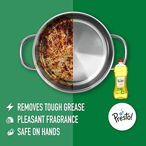 Image of Amazon Brand - Presto! Dishwash Gel | Lemon | 3 Litre | 750 ml x 4 Bottles | Dishwash Liquid | Cuts Through Grease | Safe on Hands