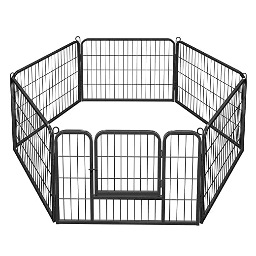 Yaheetech Parc Enclos pour Chiens Chiot Lapin Rongeur Clôture en Métal pour Exercice Pliable Hauteur 60cm, 6 Panneaux