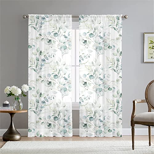 Hiseng Voile Vorhänge Wohnzimemr Transparent Gardinen Vorhang...