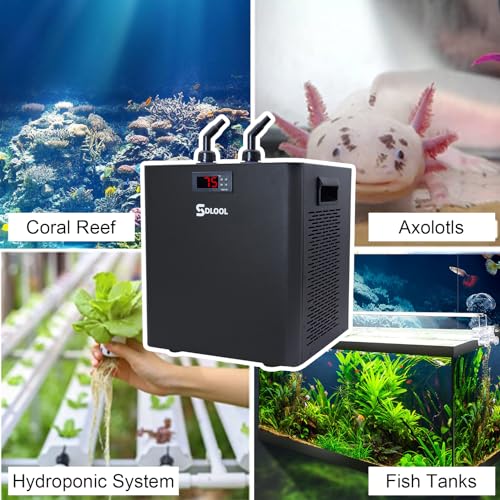 Image of Aquarium Chiller 79gal 1 /3 HP Water Chiller 300L Fish Tank Hydroponics Cooling System with Quiet Design Refrigeration Compressor for Water Weeds Axolotl Jellyfish Coral Shrimp