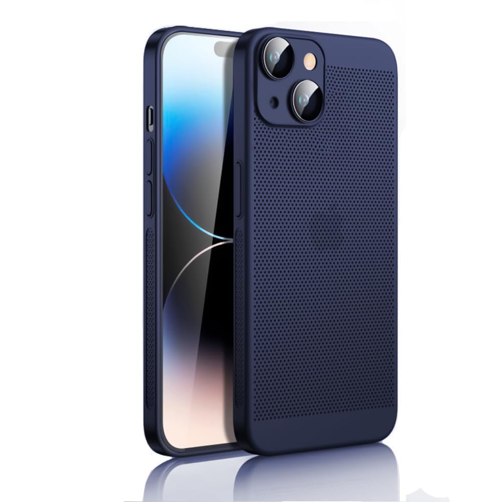 Dl3 Mobilak Case For iPhone 13 6.1-Inch Heat Dissipation Case with Built-in Camera Lens Protector Slim Fit Breathable Cooling Anti-Fingerprint Hard PC Back Shockproof Cover