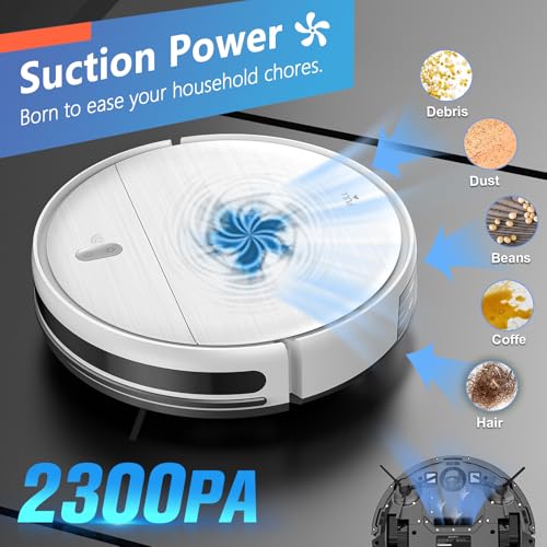 Robot Vacuum and Mop Combo, 2 in 1 Robotic Vacuum Cleaner with Schedule, App/Alexa/Voice Control, Slim 2.87", Self-Charging, Strong Suction & Long Runtime, Ideal for Hard Floor, Pet Hair, Carpet - Image 3