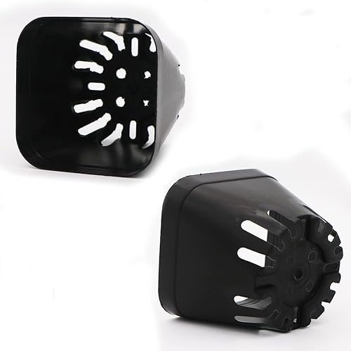 Miniatura 3 de Macetas de plástico de 2.5 pulgadas para vivero, 100 unidades, plántulas, macetas de plantas de flores, macetas de inicio de semillas negras para