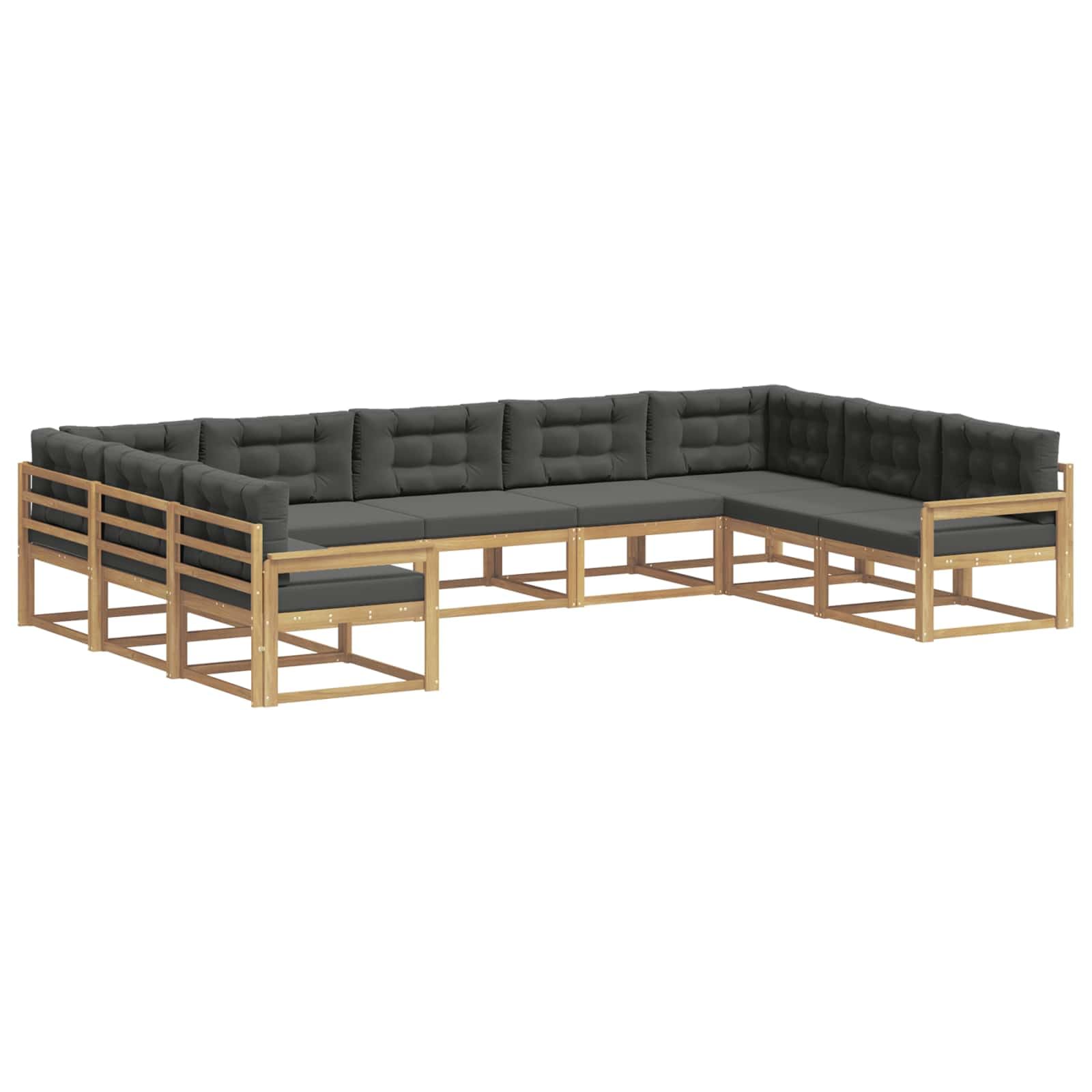 Set divano esterno 9 pezzi mobili da giardino in legno di acacia
