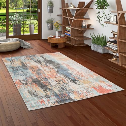 Pergamon Lagos - Tapis de Design d'intérieur/extérieur - Dégradé de Bleu Rouille - 5 Tailles