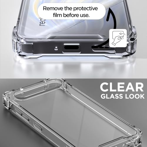 Image of Outlouders Back Cover for Realme 16 5G Clear Transparent PC + TPU Bumper Case with Raised Edges for Shockproof Protection (Transparent)