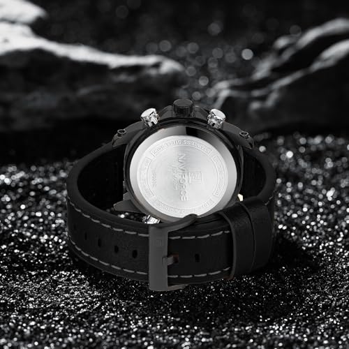 Image of NAVIFORCE NF9236 Japanese Movement Military Style Leather Strap Analog-Digital Watch
