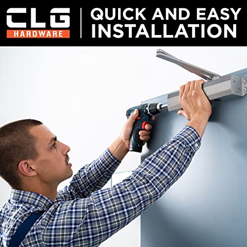 Clg Hardware Dc6003 Medium Duty Commercial Door Closer - Surface Mounted, Automatic Door Closer, Cast Aluminum - Ul 3 Hour Fire Rated, Size 3 For Residential & Light Commercial Doors - Us26D Aluminum #TOP3
