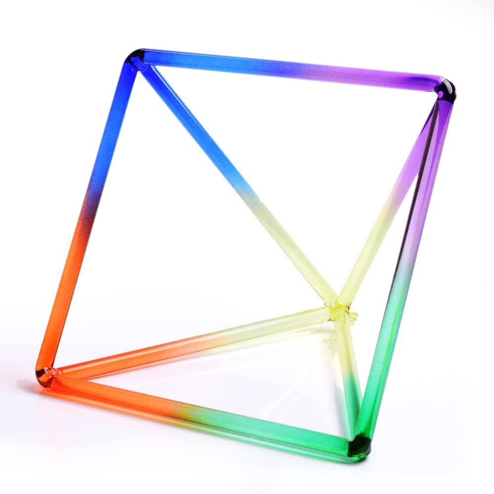 Piramide tibetana in Cristallo Arcobaleno, Suono Eccellente per la Meditazione, con percussione per Campane tibetane in Cristallo, per acces