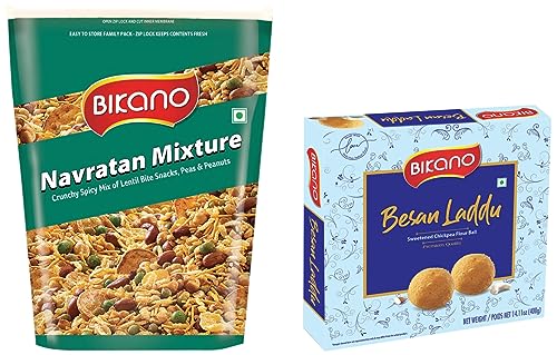 Image of Bikano Navratan Mixture, 1kg and Besan Laddu Special, 400g