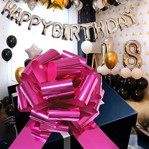 Image of 1Pcs 14 Inch Giant Large Pull Bow Big Bow,Great Gift Bows for appliances,Bikes,Table Decorations and Party Events (Rose Red)