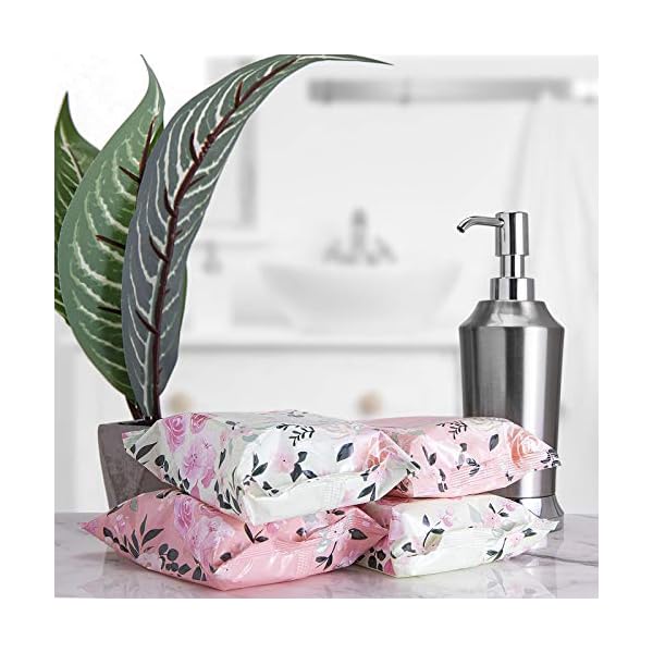 Beauty Concepts Facial Wipe Set- 4 Packs of Face Wipes, Makeup Removing Wipes with Vitamin C, Tea Tree, Rosehip, and Coconut, Sage Floral Package