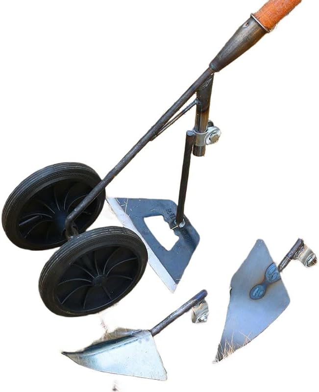 Two-Wheel Push Hoe Plough Kit，Used for Weeding and Loosening Soil in The Garden，Soil Cleaning Tools，3-in-1 Multi-Functional Hoe