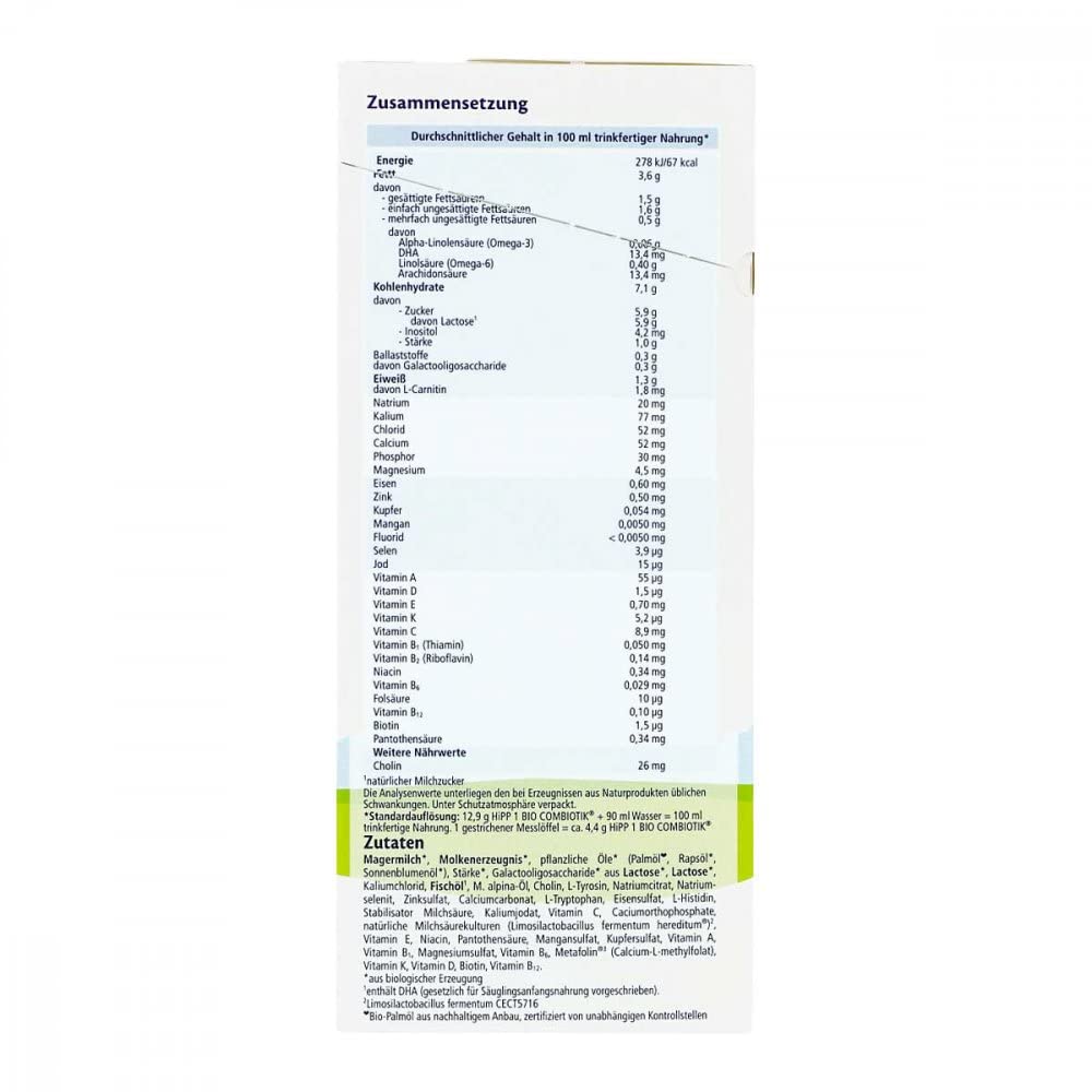 Hipp Bio Combiotik 1 inizio - dalla nascita, 600g
