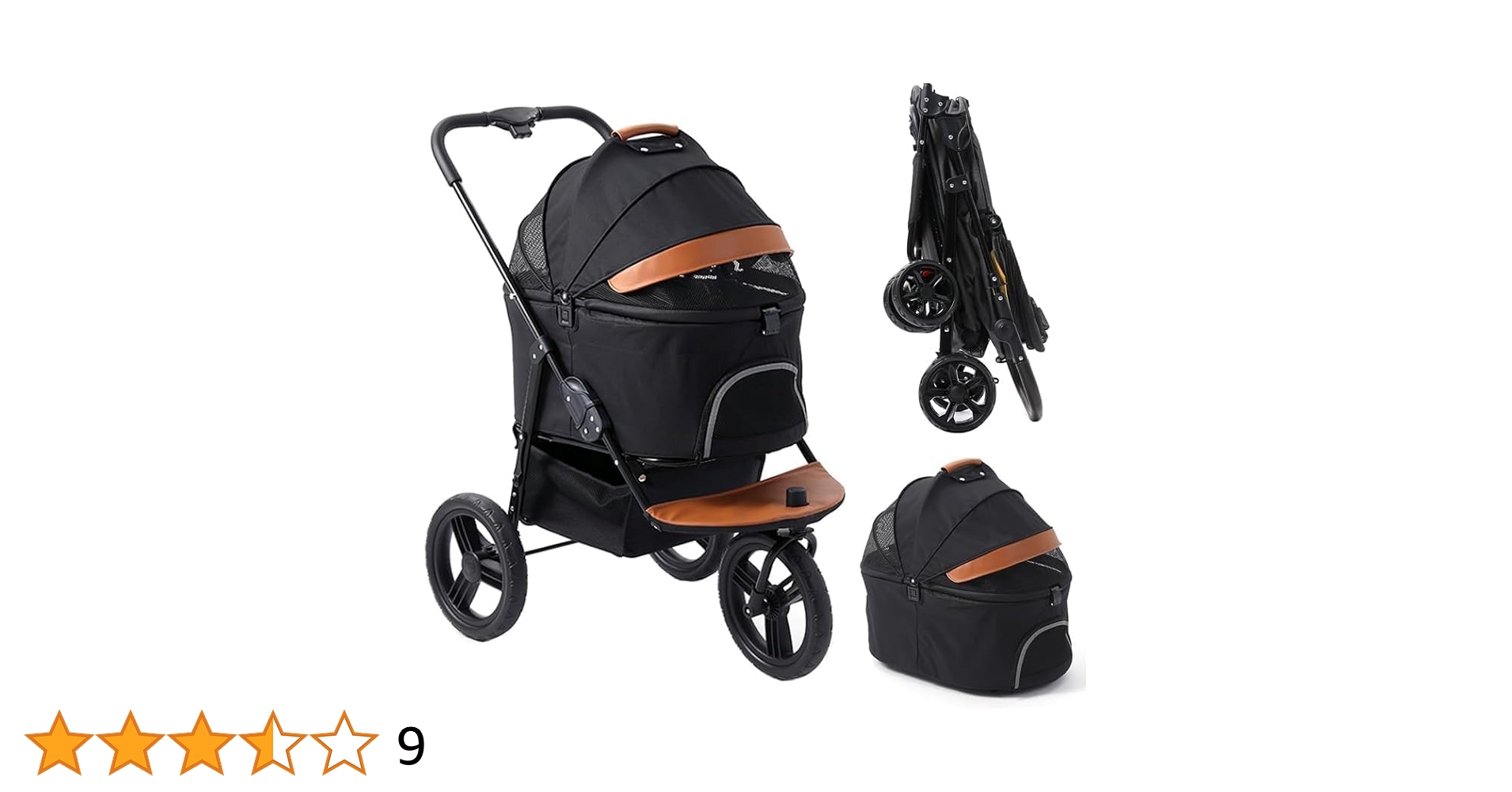 【新品・未使用】三輪　ペットカート　MEGANEKO Amazon.co.jp: ペットカート 分離型 折りたたみ 前輪360°後輪