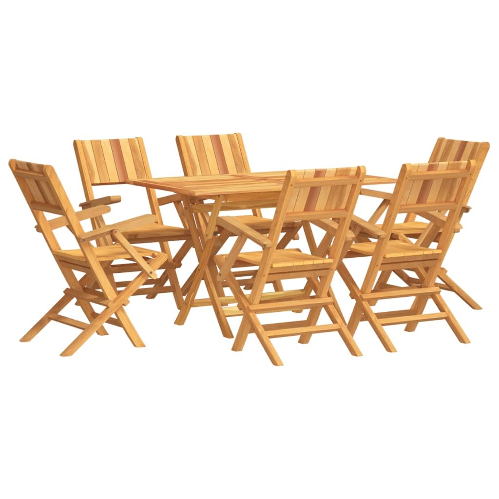 Mobili,Mobili da esterno,Set di mobili da giardino,Set da pranzo da giardino in legno massello di teak da 7 pezzi