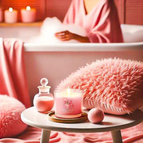 scented candles scented candle gift set for stress relief 3 votive candles for women and men birthday candle gifts for women christmas candles for women pink  purple  white 7 oz