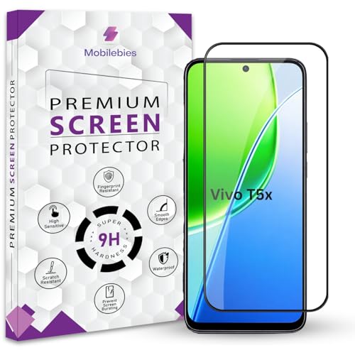 Image of Premium Tempered Glass Screen Protector Guard For Vivo T5x 5G (6.72 Inch, Pack of 1) | Edge to Edge Coverage With Easy to installation kit