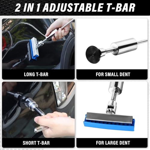 Image of WHDZ Paintless Dent Repair Tools Adjustable T-Bar Slide Hammer with Two Use Ways for Auto Body Hail Damage Repair Dent Remover