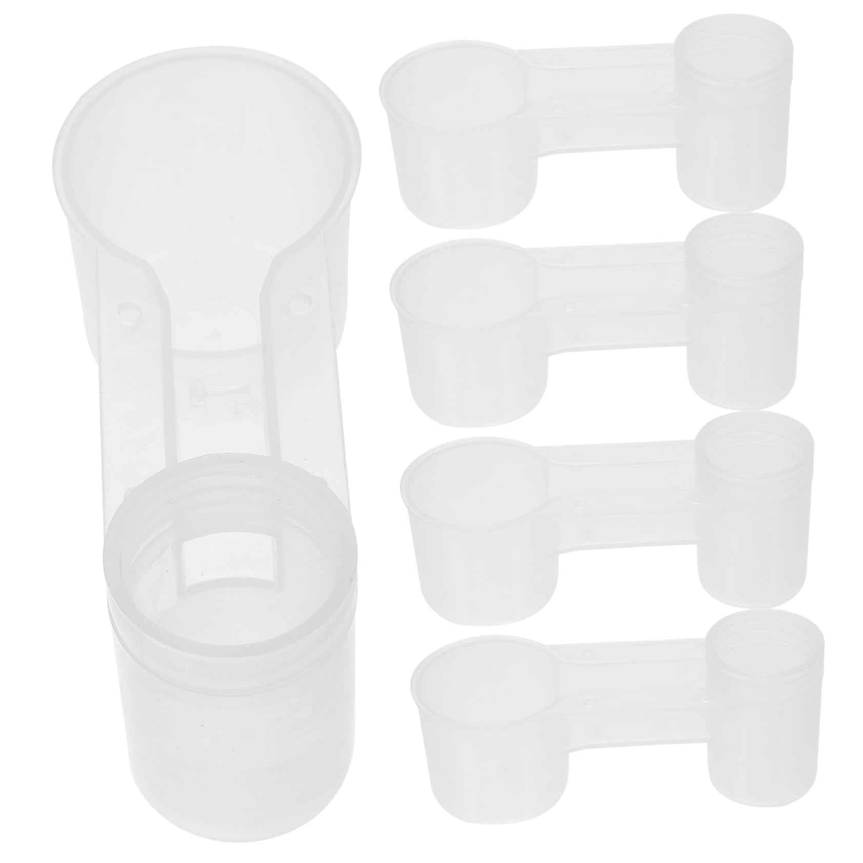 UKCOCO Abreuvoir Automatique pour Oiseaux en Plastique Blanc Double Port, Distributeur d'eau Propre pour Perroquets et Pigeons à Domicile Animalerie, Lot de 10 Pièces
