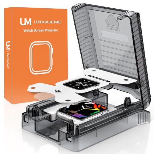 UM UNIQUEME 4 Stück Schutzfolie für Apple Watch 44/45mm Series SE3/SE2/SE/9/8/7 Folie, Flexible TPU für iwatch 44/45 mm ...