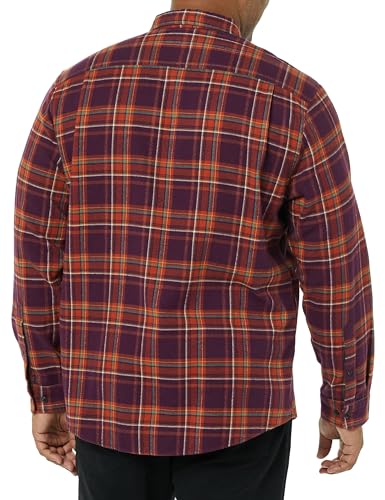 Image of Amazon Essentials Men's Regular Fit Long-Sleeve Flannel Shirt, Soft Brushed Cotton, Lightweight yet Warm