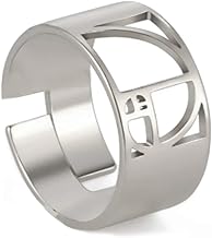 SIMBOLIKS Fibonacci Spiral Ring Sacred Geometry Fractal Sequence Spiral Golden Ratio, Mathematics, Stainless Steel Adjustable Ring