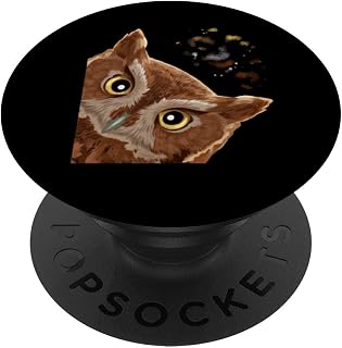 Funny Curious Screech Owl PopSockets Swappable PopGrip