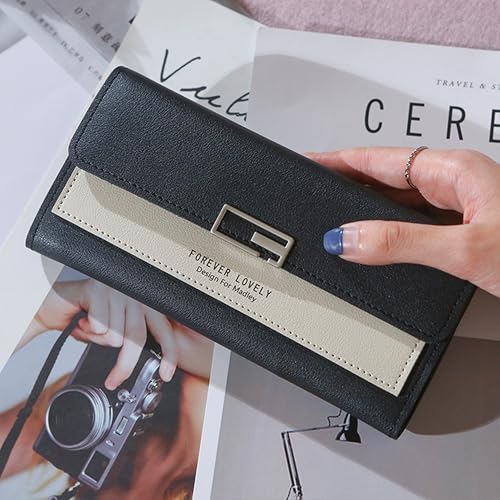 Image of Kraptick Women's Wallet -Stylish and Compact Purse Clutch Wallet for Women, Stylish Card Coin Holder, Debit Card Holder, Money Organizer and Travel Wallet for Women with 8 Slots (Black)