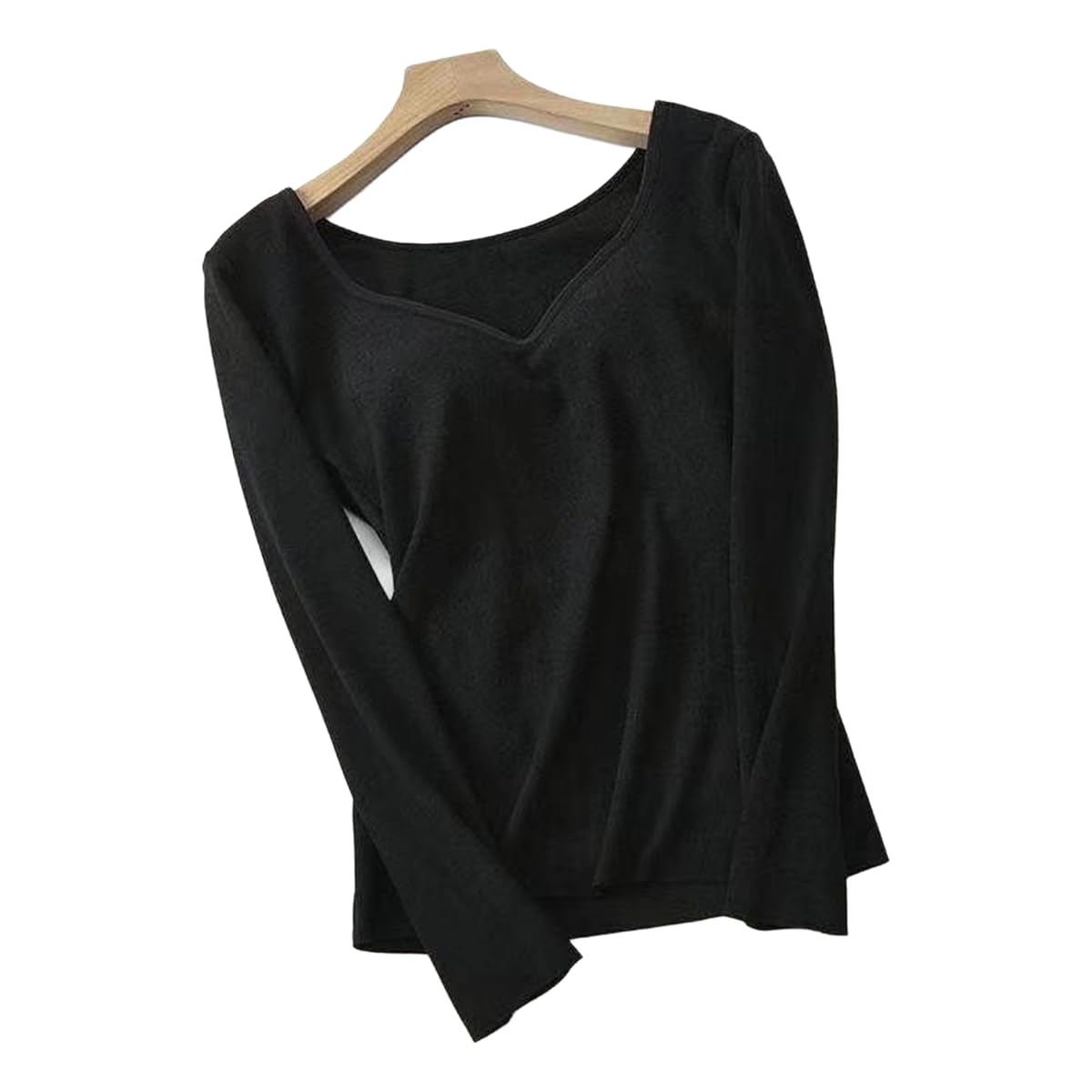 Maglia Termica Biancheria Termici Senza Cuciture A Maniche Lunghe da Donna con Cuscinetti Toracici-Cachi-m