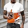 Black Shirt Mens Shirts Men Graphic T Shirt Short Sleeve Casual Crewneck Tee with Unique Orange Sun Print for Daily Wear (White, XXL) #1