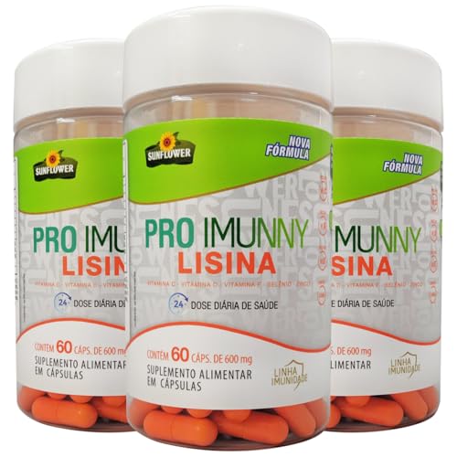 Kit 3 Pro Imunny Lisina Sunflower 60 Cápsulas