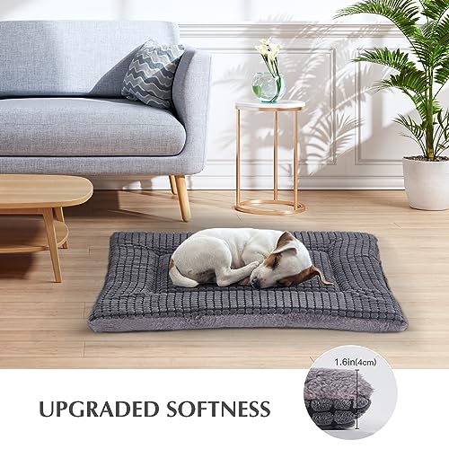 BVAGSS Orthopädisches Hundebett, Waschbar Hundekissen flauschig Hundematte, Umkehrbar Weiche und Warme Hundematte für klein mittel große Hunde XH079 (60x45x4cm,Light Grey)