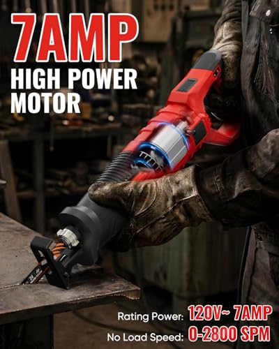 EZUVITA 7 Amp Rotating Handle Reciprocating Saw