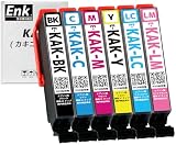 【東京第8商会Enk】KAK-6CL 6色セット カキゴオリ エプソン (EPSON) 用 KAK-BK KAK-C KAK-M KAK-Y KAK-LC KAK-LM インクカートリッジ 残量表示 QR説明書あり 国際規格認証取得工場の製造 プリンター用 互換インク