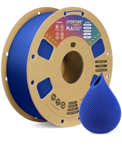Image of OVERTURE PLA Filament 1.75mm PLA 3D Printer Filament, 1kg Cardboard Spool (2.2lbs), Dimensional Accuracy + /- 0.03mm, Fit Most FDM Printer (Blue)