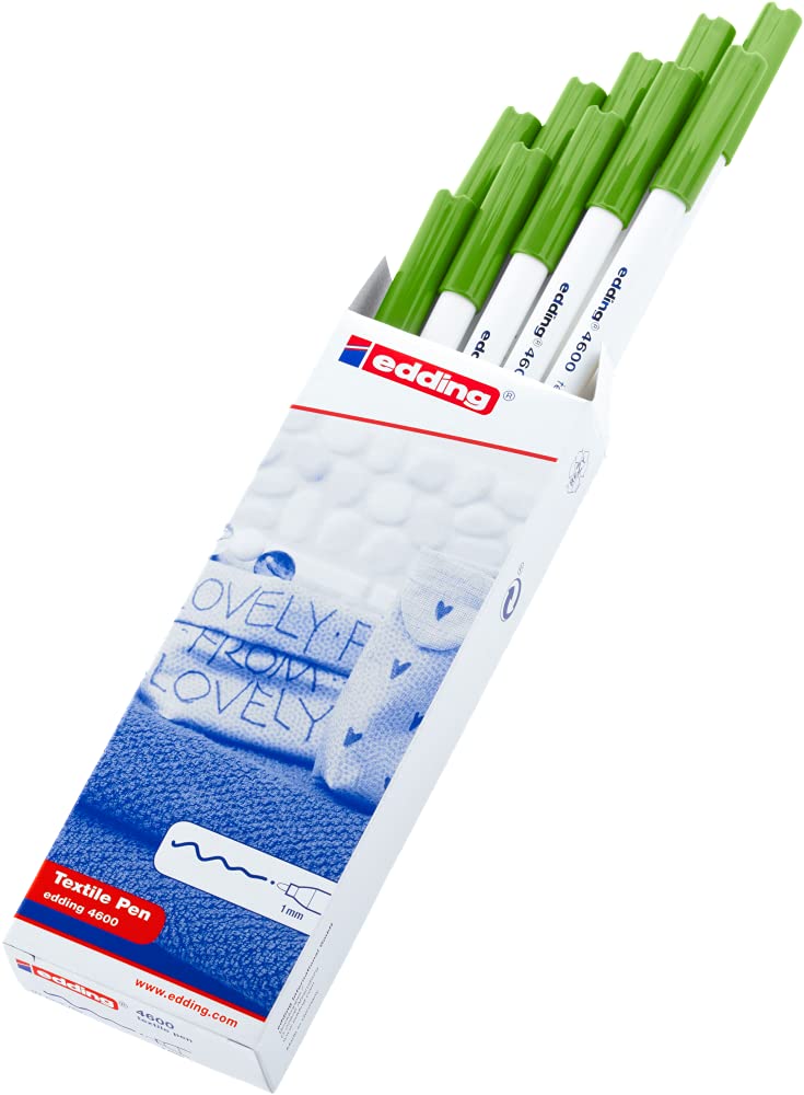 Edding 4600 Feutre Pour Textiles - Noir, Bleu, Bleu Clair