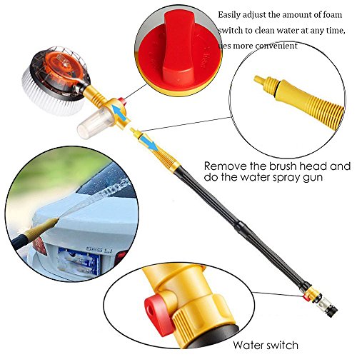 Hstyaig 8542144091 Car Wash Brush Car Cleaning Kit 360 Spin Car Mop Microfiber Car Cleaning Brush Detachable & Extendable Scrub Brush Garden Hose Spray Nozzle Spray Gun thumb #2